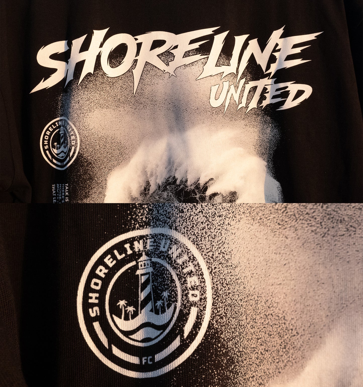 shoreline untied t shirt details 